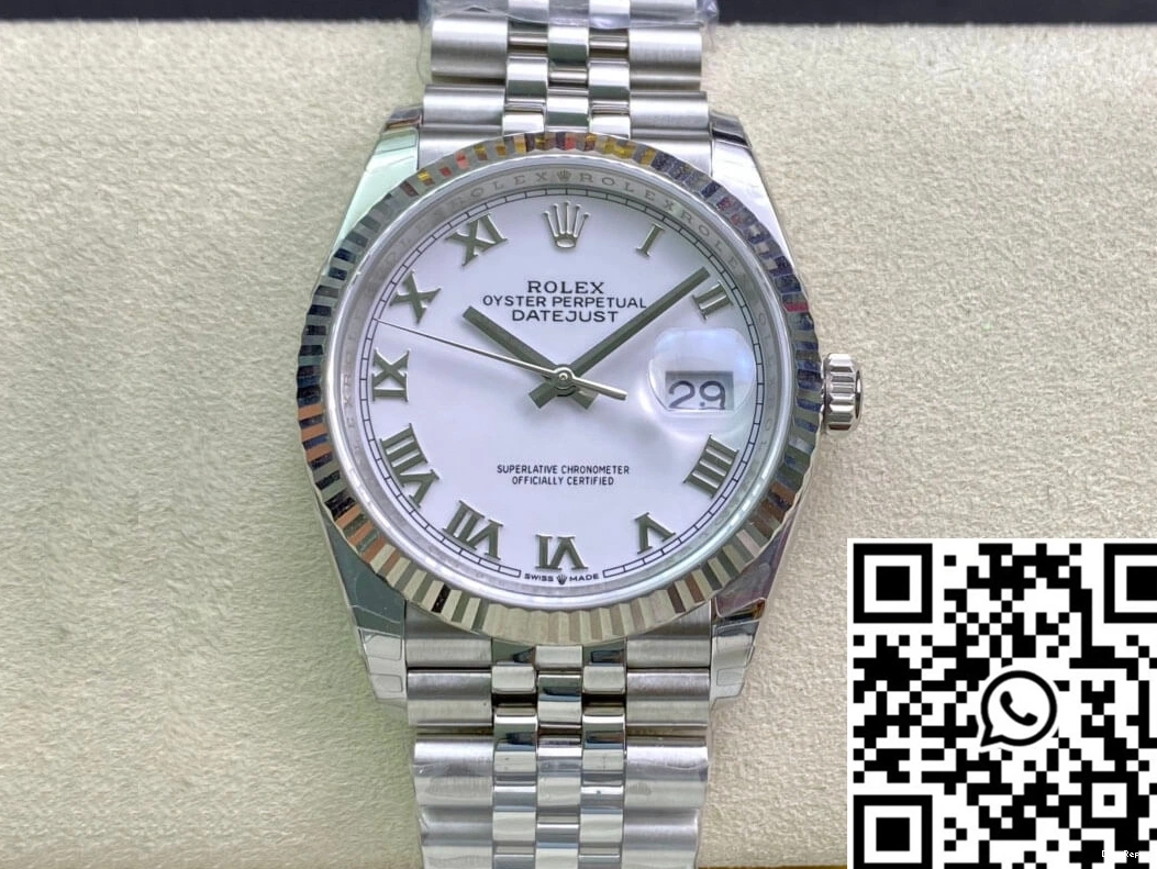Datejust M126234-0025 EW Dial Rolex White Factory 0730